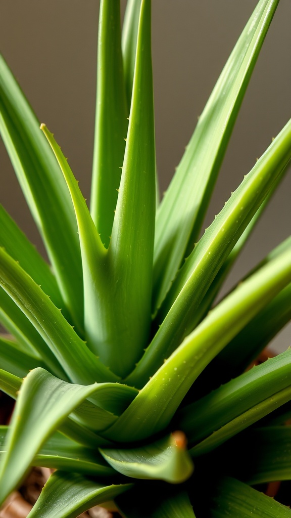 Aloe Vera plant by a window with cuttings in glasses