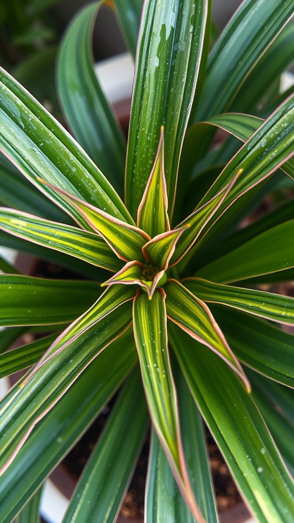 Healthy spider plant leaves with vibrant green color and tips