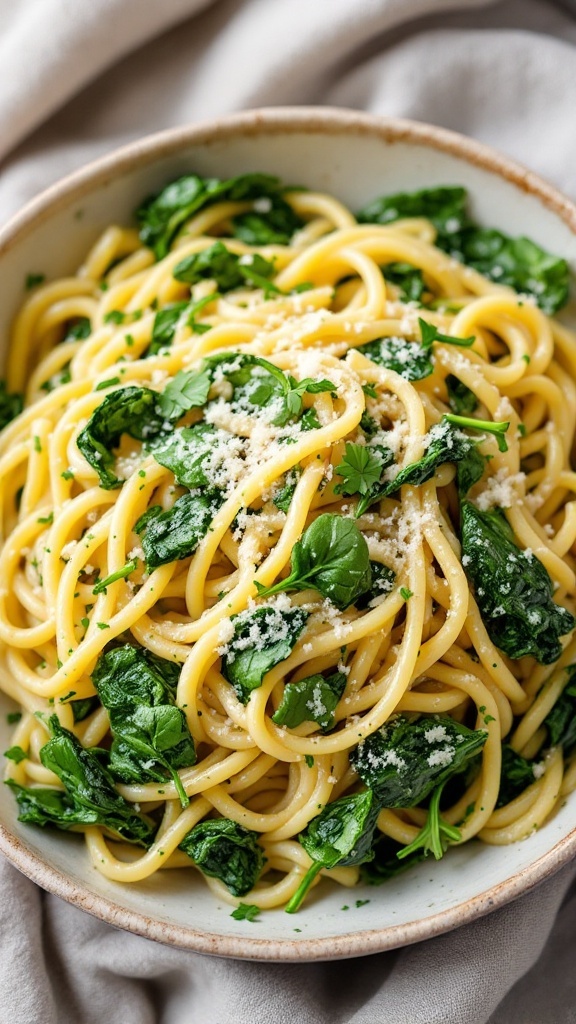 Creamy Garlic Pasta with Spinach