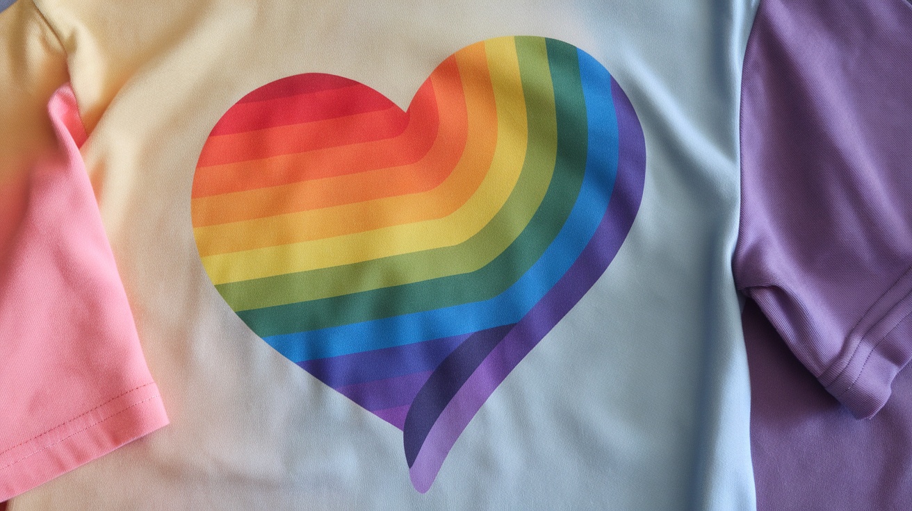 Colorful Pride Rainbow Heart T-Shirt design