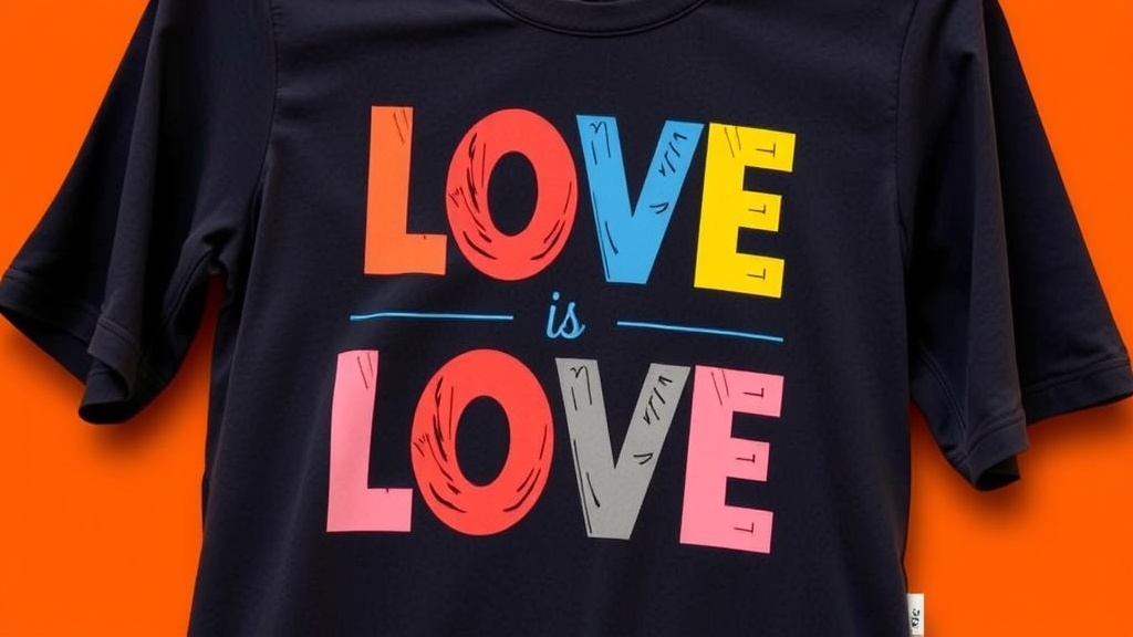 Love Is Love T-Shirt design featuring colorful text