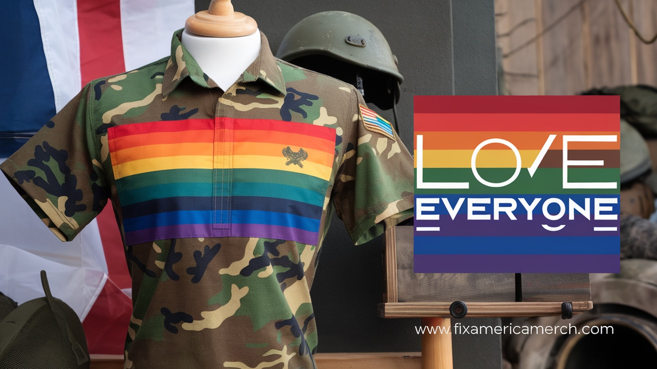 Rainbow camouflage shirt with pride colors
