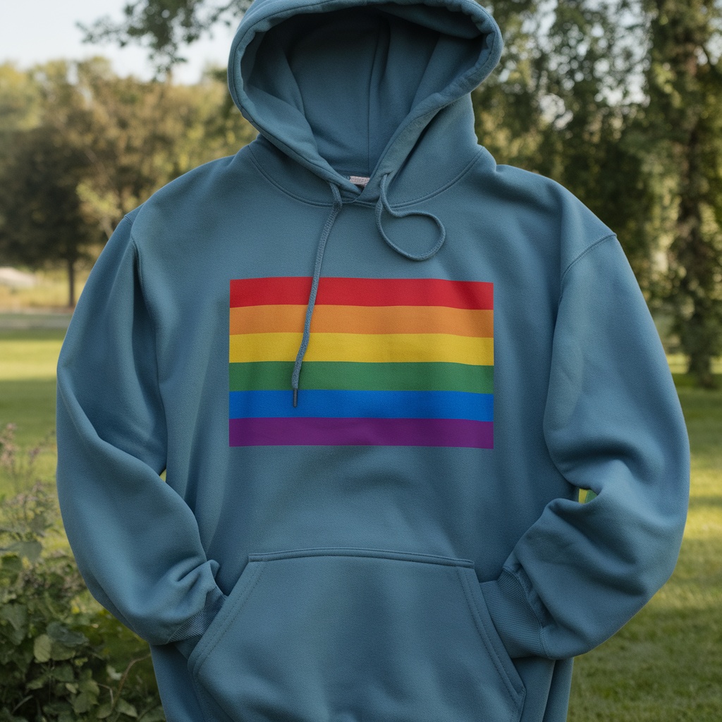Trans Pride Hoodie featuring the Trans pride flag design