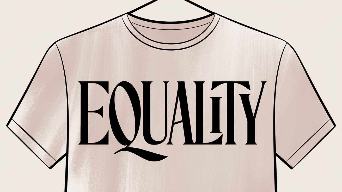 T-shirt with the word 'EQUALITY' printed on it