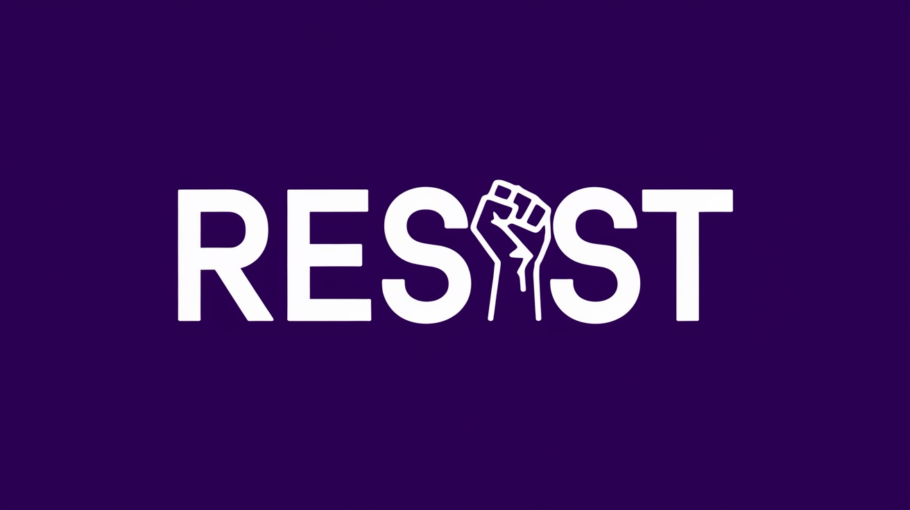 Anti Trump shirt with the word RESIST and a raised fist symbol