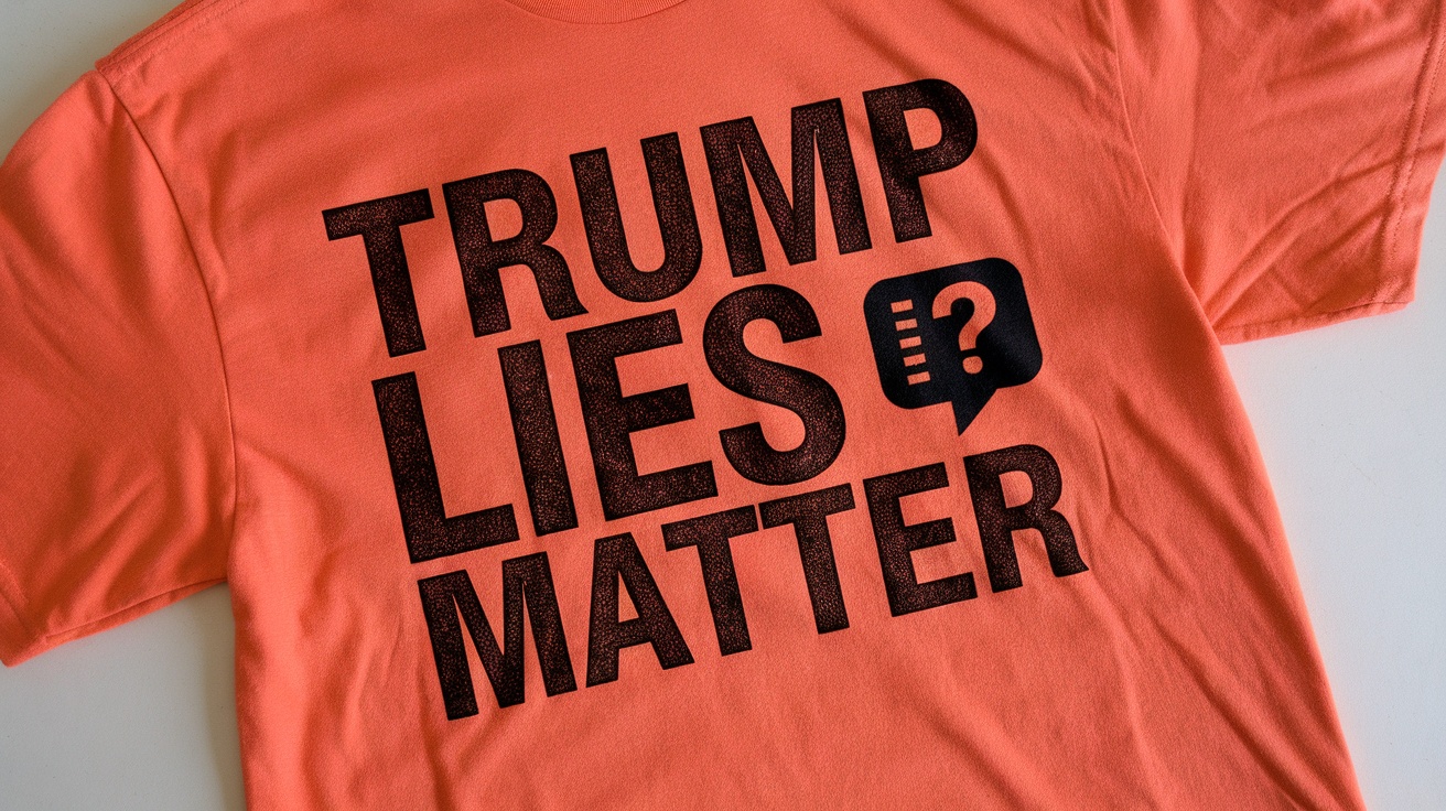 Anti Trump shirt with bold text reading 'Trump Lies Matter'