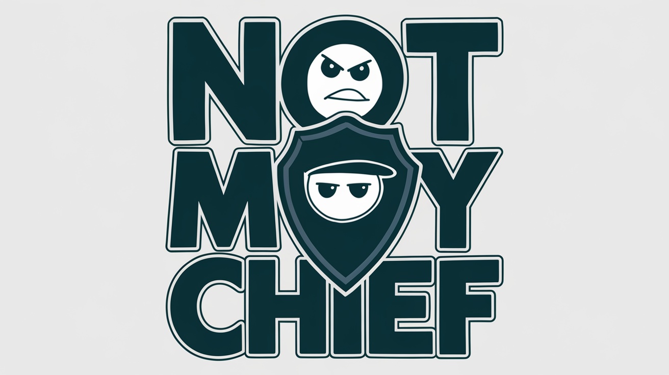 Anti Trump shirt design featuring the text 'Not My Chief' with simple graphics.