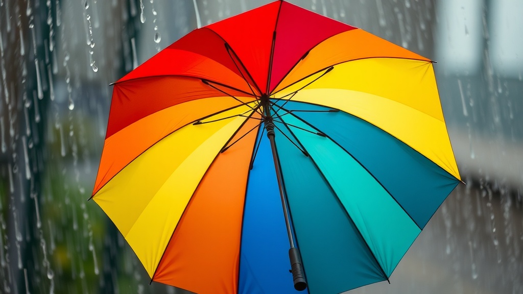 Rainbow umbrella with vibrant colors