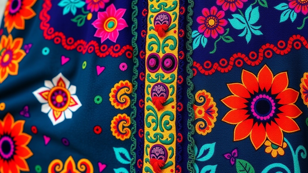 Embroidered Mexican jacket with colorful patterns