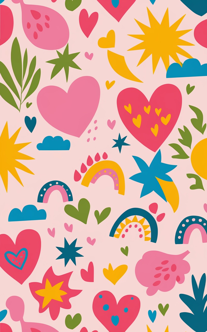 Colorful cute animal prints representing a playful and girly aesthetic