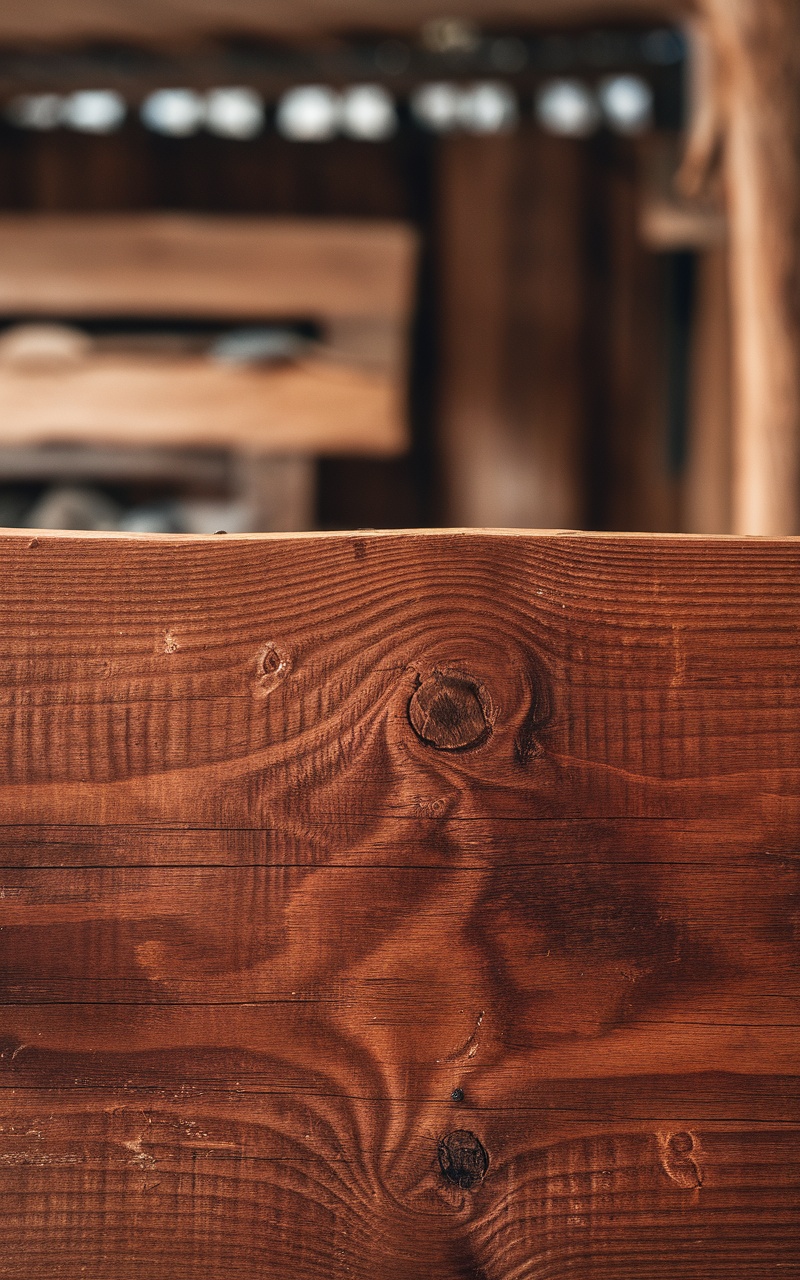 Close-up of dark cherry red rustic wood texture