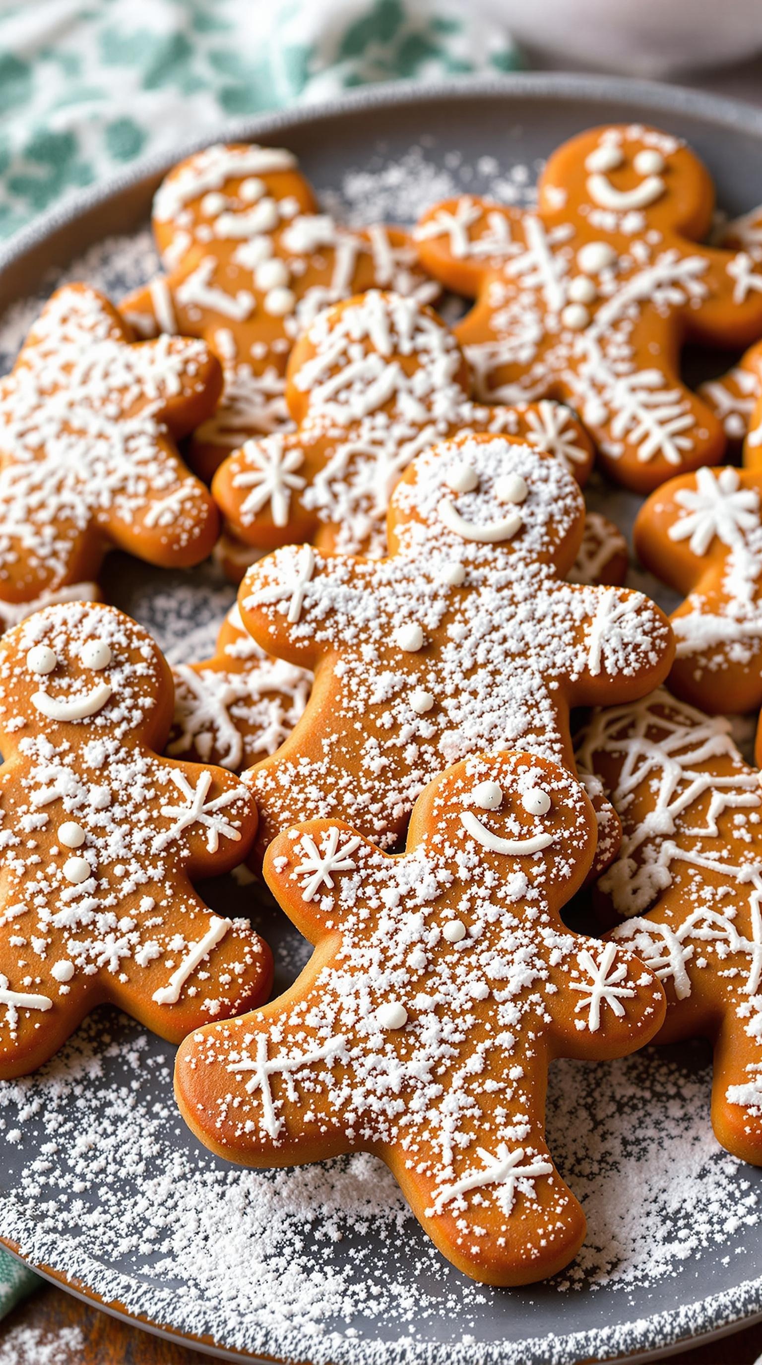 Plate of decorated gingerbread cookies