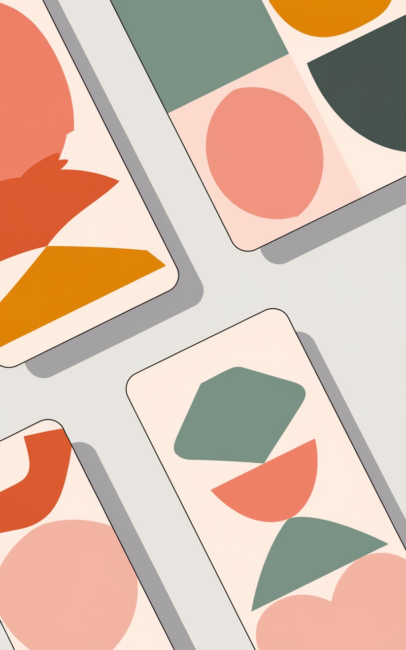 Collage of iPhone wallpapers featuring minimalist designs with soft colors.