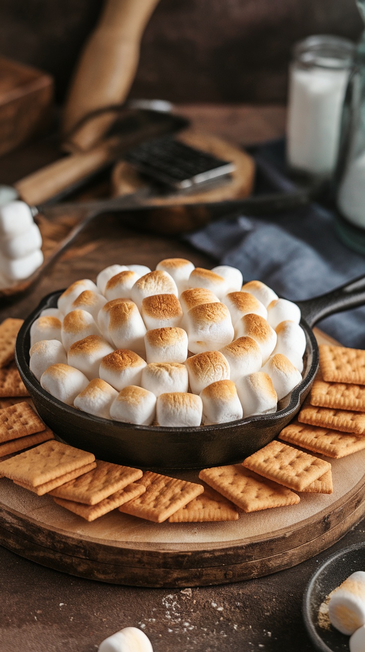 S'mores dip served with graham crackers