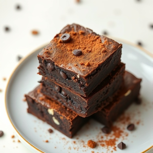 Delicious rich chocolate keto brownies stacked on a plate