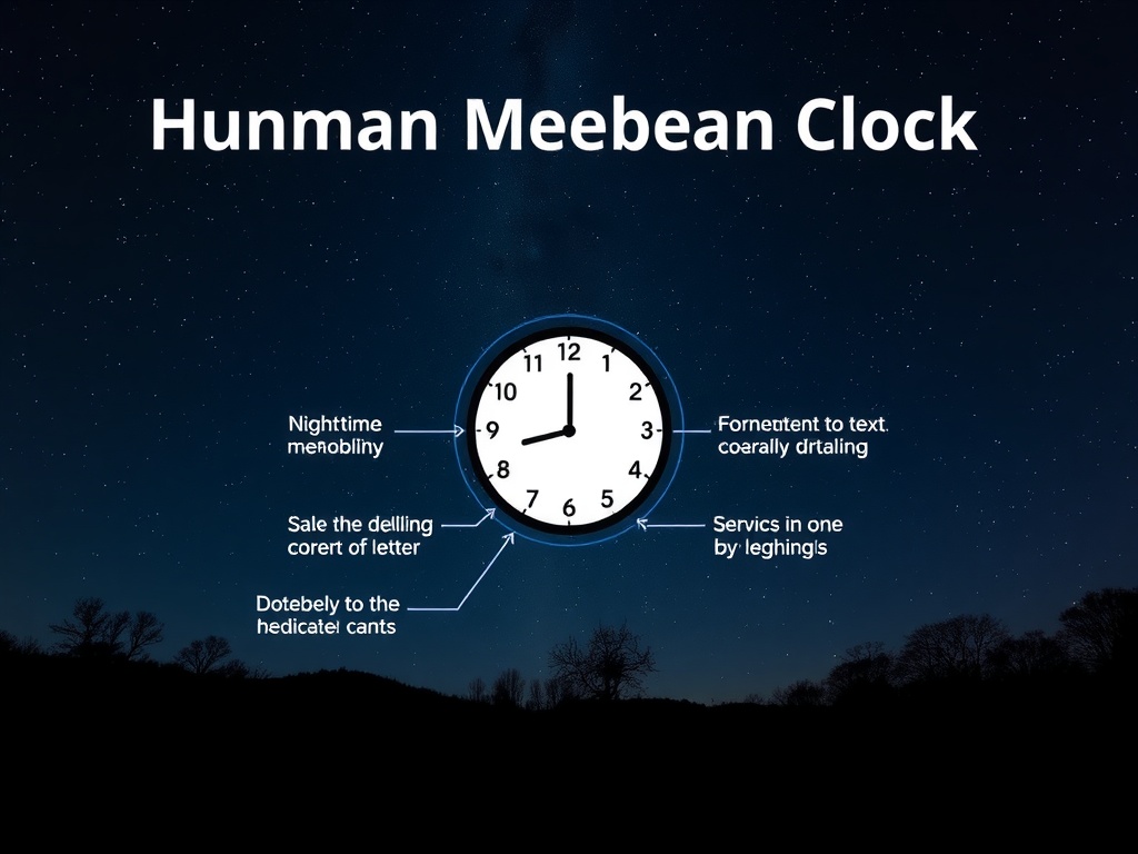 A clock showing nighttime with stars in the background, indicating the importance of nighttime metabolism.