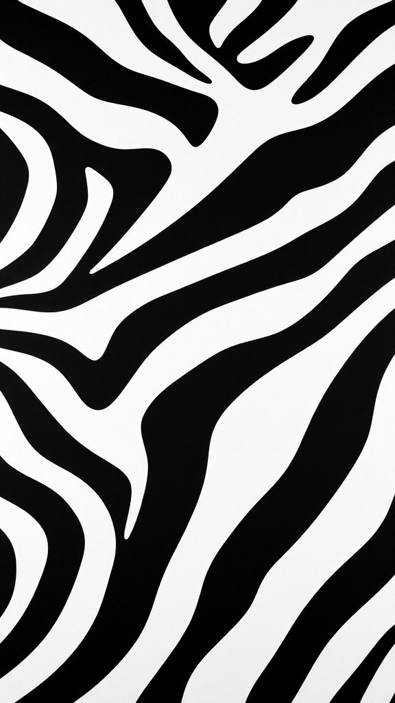 Black and white zebra pattern wallpaper