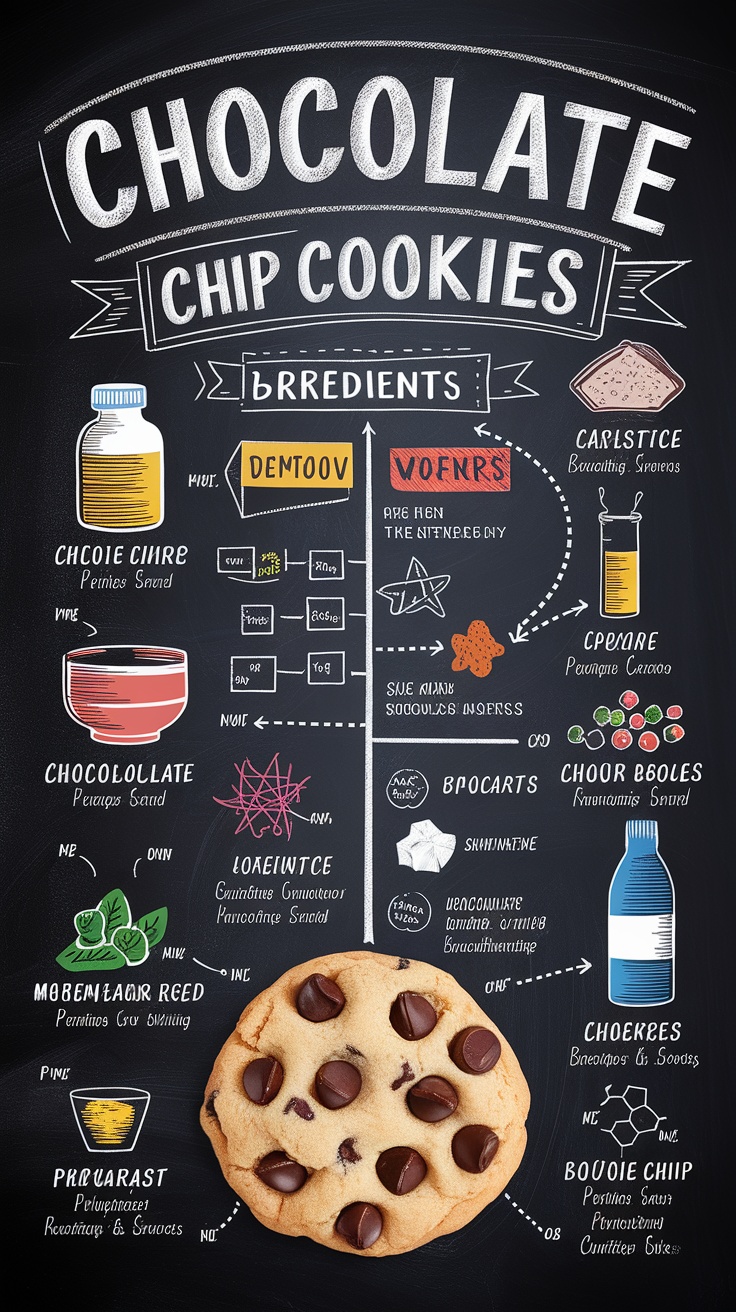 A detailed guide on making chocolate chip cookies with ingredients and baking instructions.