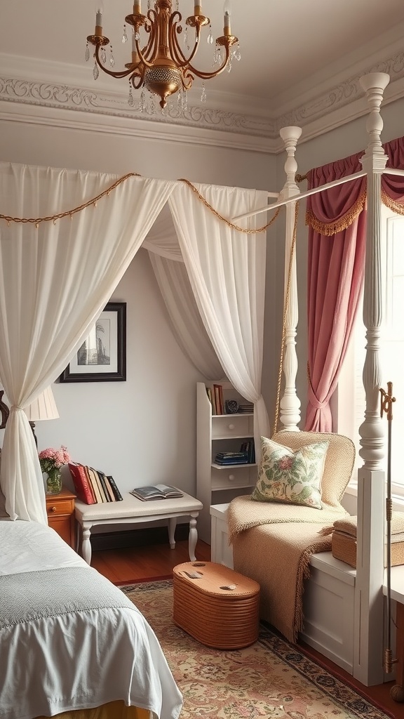 Cozy reading nook by the window with a plush chair and soft blanket, surrounded by natural light.