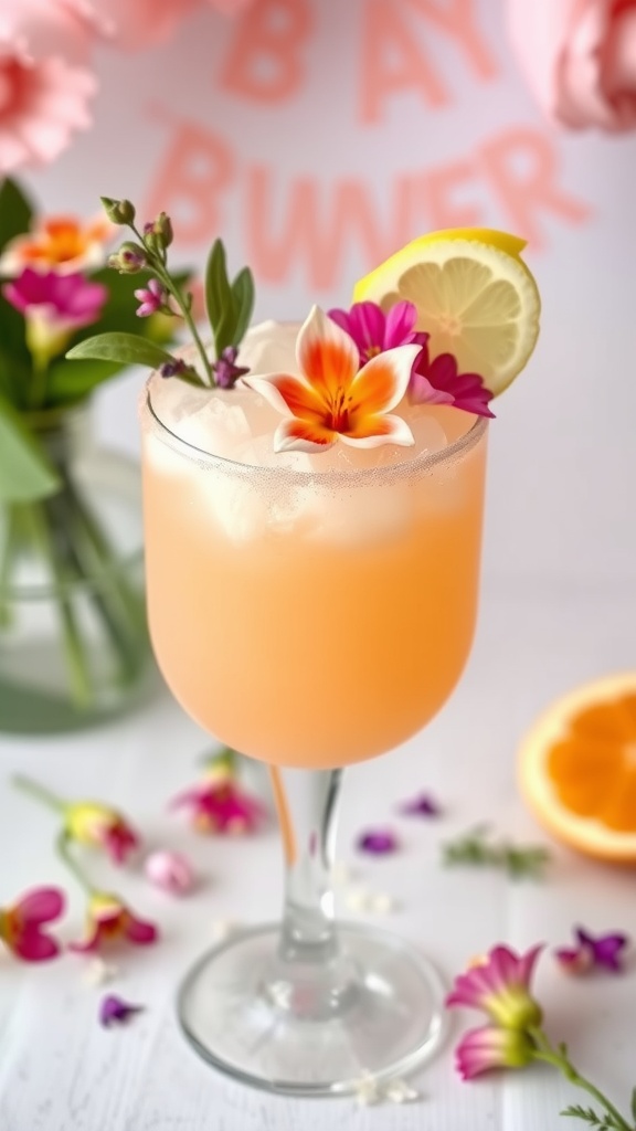 A vibrant and refreshing mocktail perfect for a baby shower.