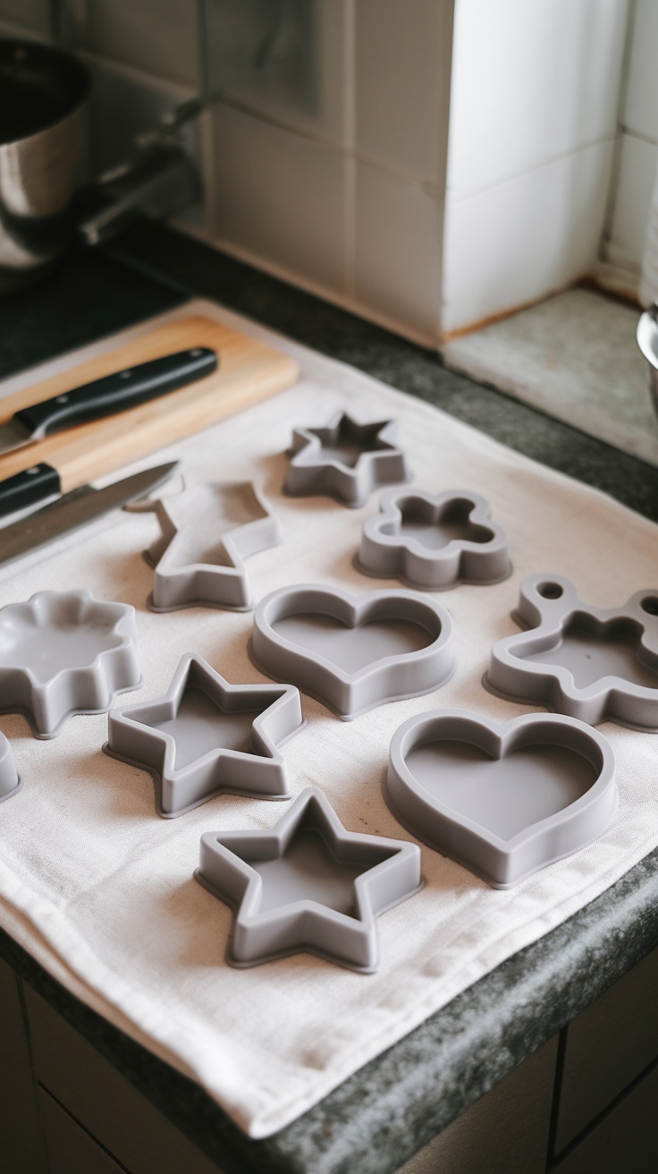 Colorful silicone molds for making frozen yogurt berry bites.