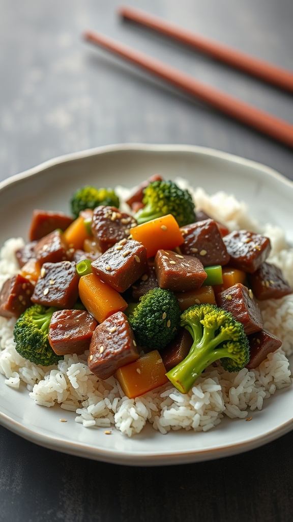 33 High-Fiber High-Protein Meals for Ultimate Satiety 34 A delicious beef and broccoli stir-fry served over rice