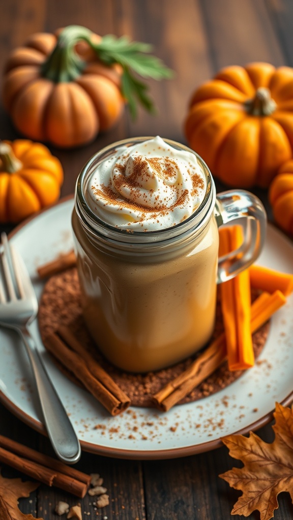 Healthy Pumpkin Spice Smoothie with pumpkin and spice ingredients