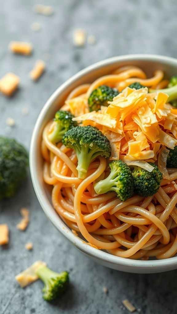 Bowl of Broccoli and Cheese Ramen