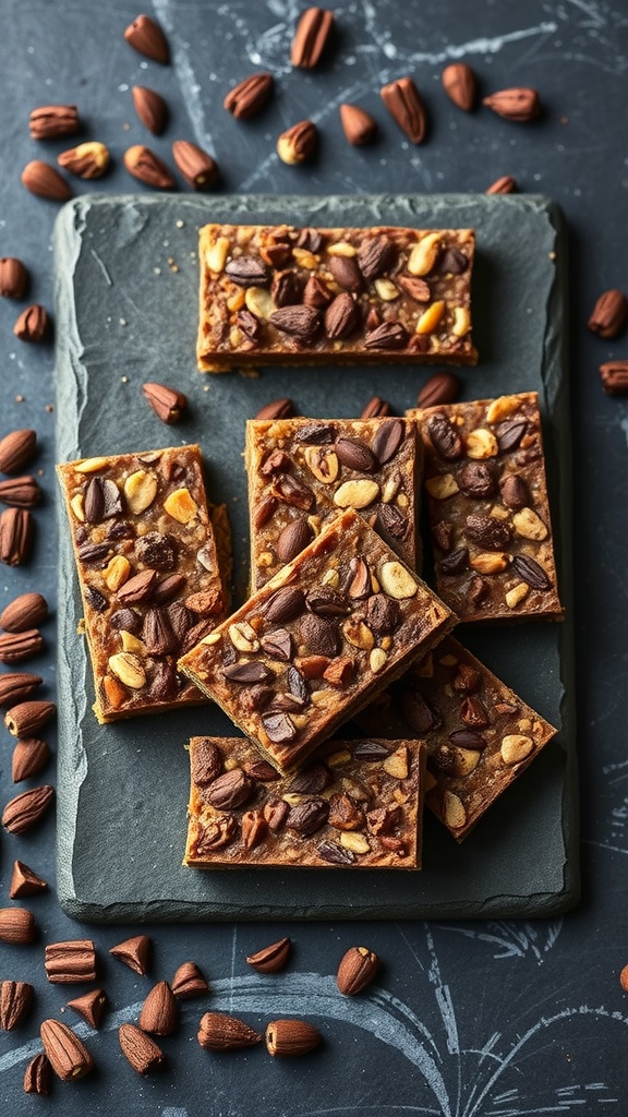 Cacao Nib Energy Bars with nuts and cacao nibs