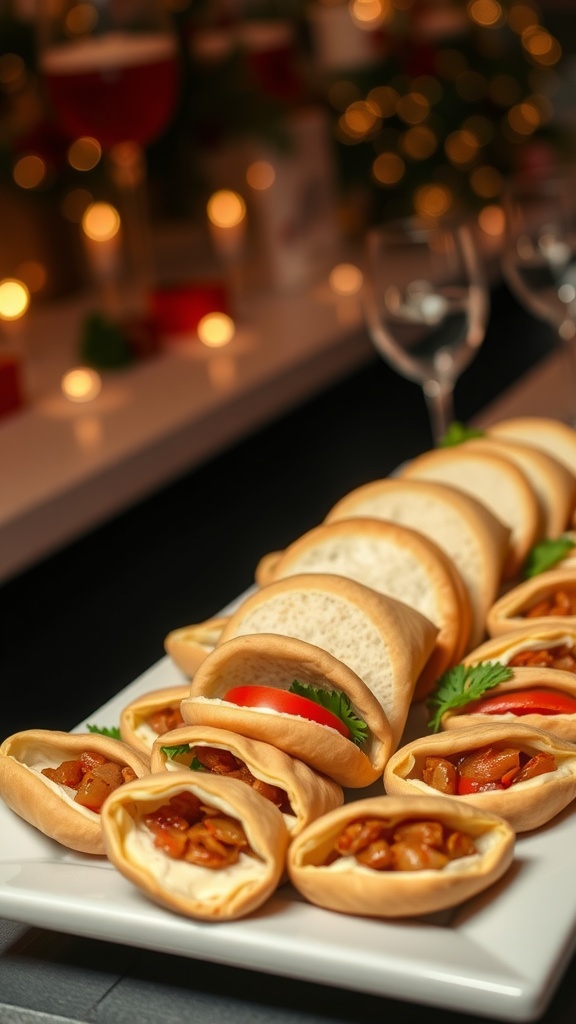 Delicious cheese wraps served as appetizers at a party.