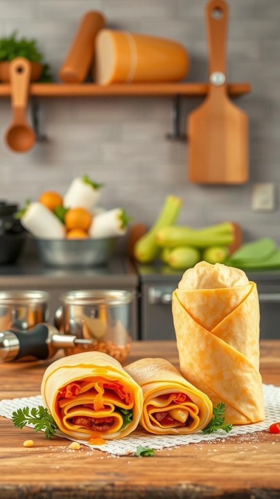 A delicious assortment of cheese wraps with various fillings, showcasing a keto-friendly meal option.