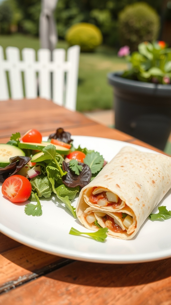 Delicious cheese wraps served with a colorful keto salad on the side.