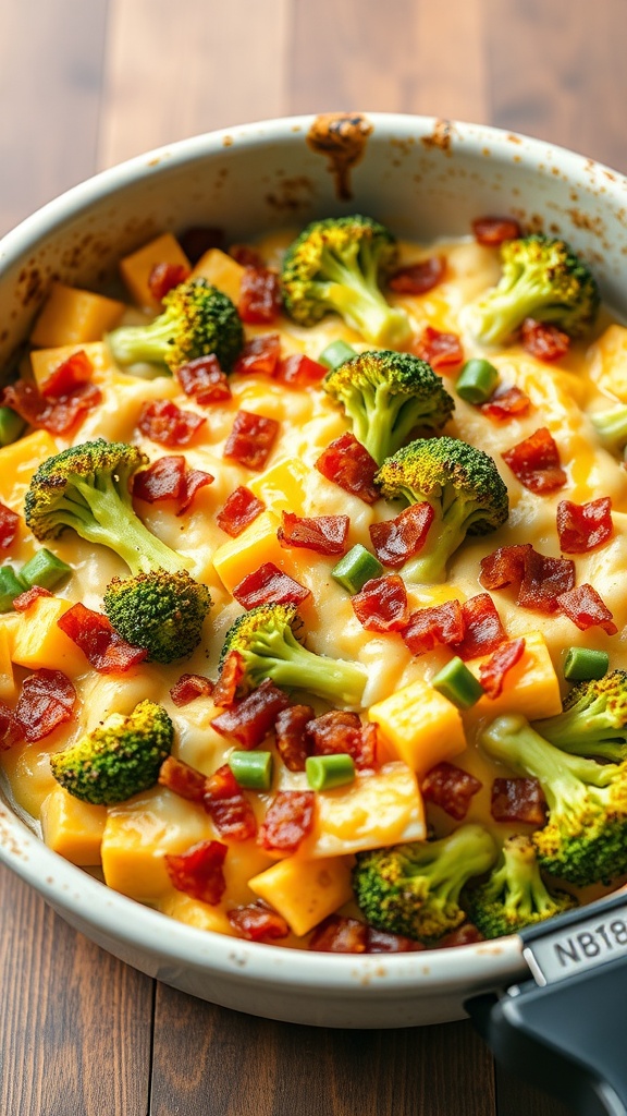Delicious Cheesy Broccoli and Bacon Casserole