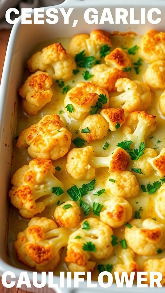 Cheesy Garlic Cauliflower Bake