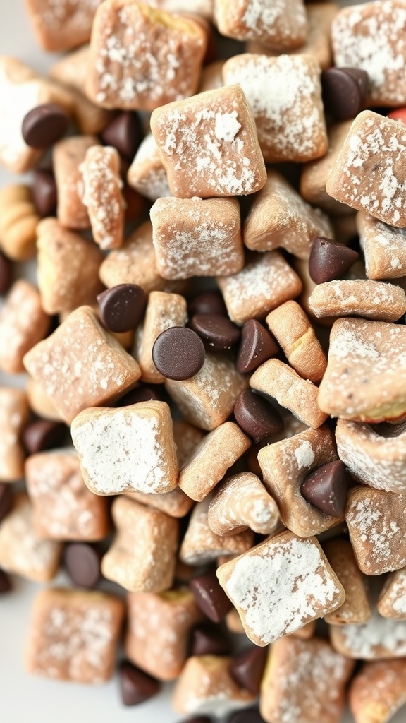 A close-up of Chocolate Peanut Butter Muddy Buddies