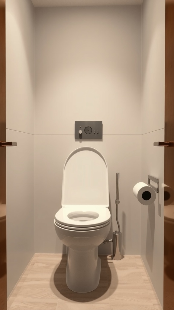 A compact toilet in a small bathroom setting.