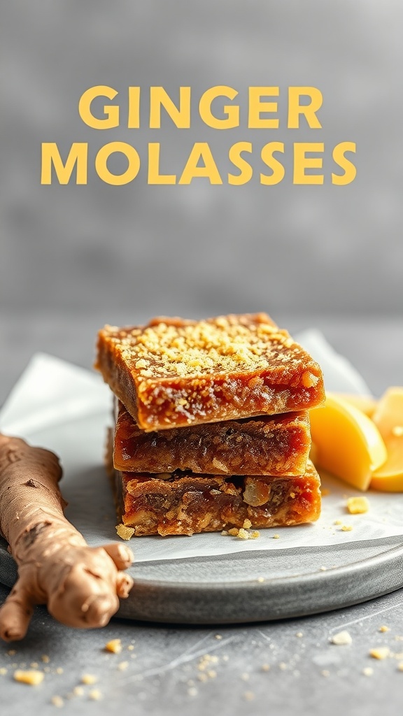 Ginger Molasses Keto Bars on a plate