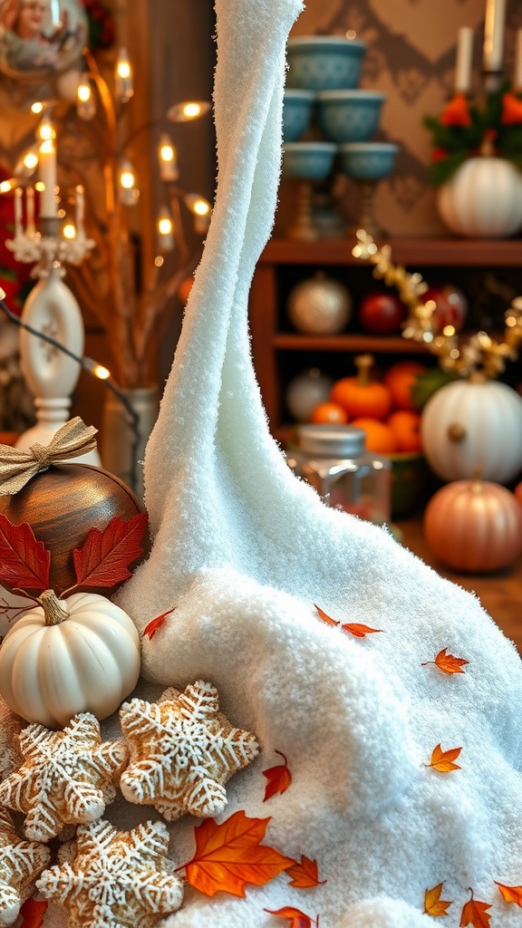A seasonal themed fluffy slime recipe with vibrant colors and fun textures.