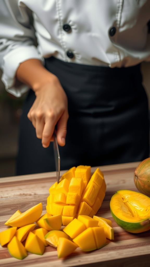 Preparation techniques for mango sticky rice