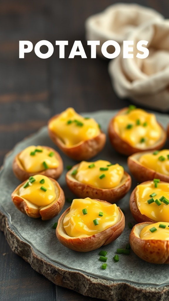 Mini potatoes stuffed with cheese