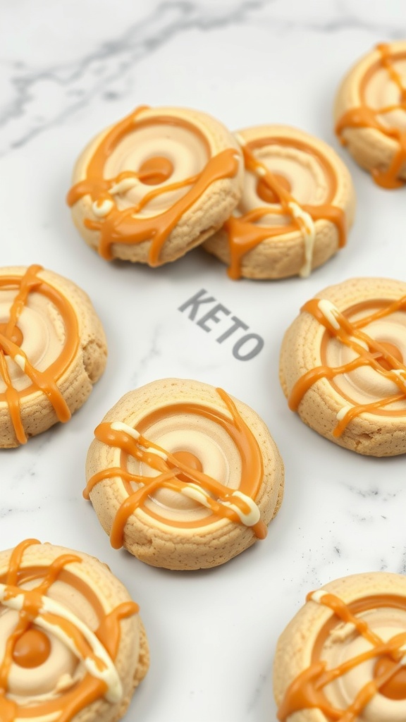 Delicious peanut butter swirl keto cream cheese cookies