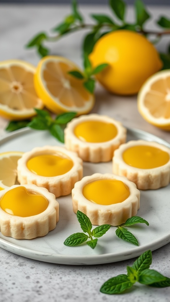 Shortbread thumbprint cookies filled with lemon curd