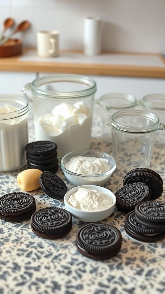 Ingredients for making Oreo cake