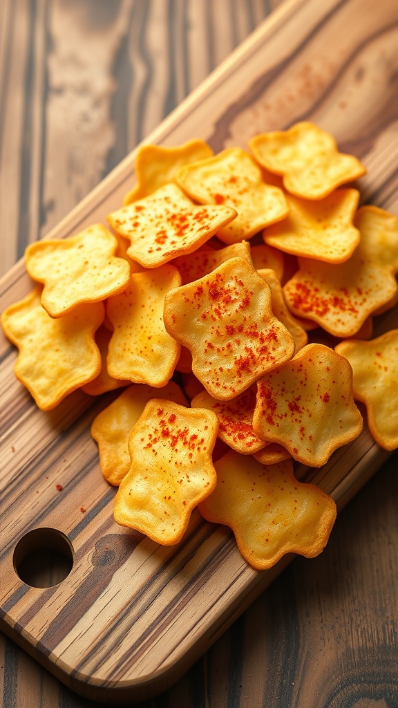 A plate of crispy cheese snacks seasoned with smoky paprika