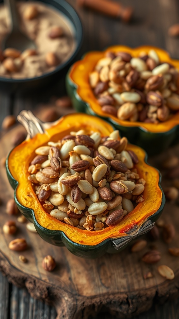 Stuffed Acorn Squash with nuts and grains