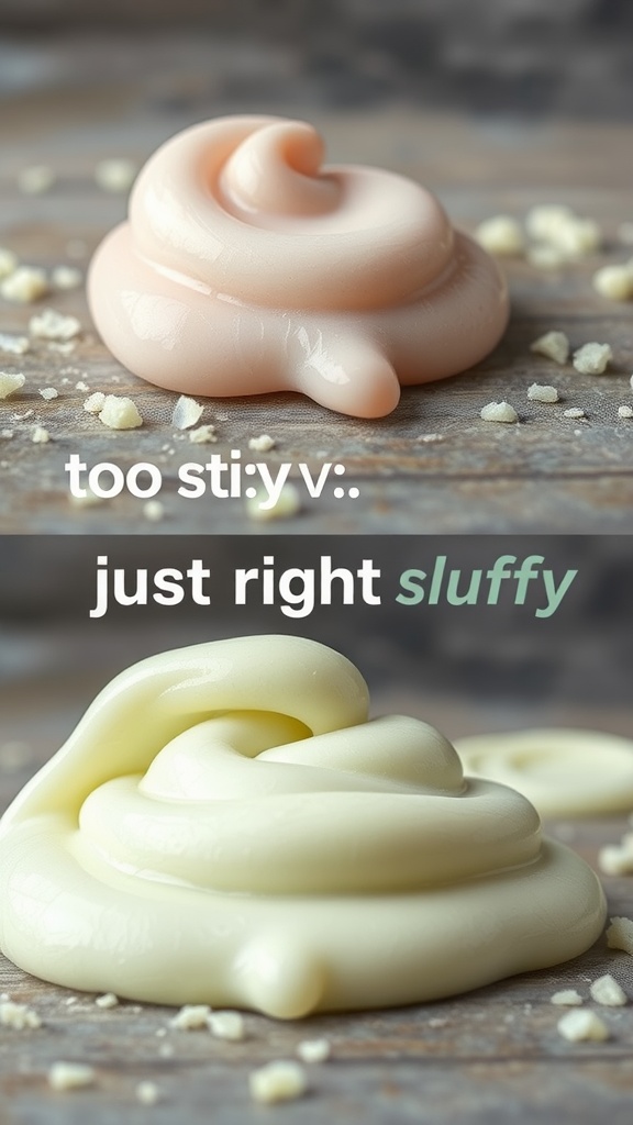 A visual representation of slime with contrasting textures depicting common slime issues.