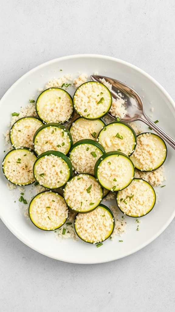 Fried zucchini with a crispy breadcrumb coating