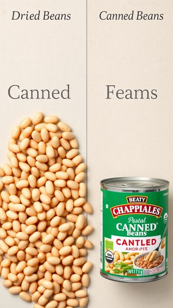 Comparison of dried and canned beans for pasta fagioli