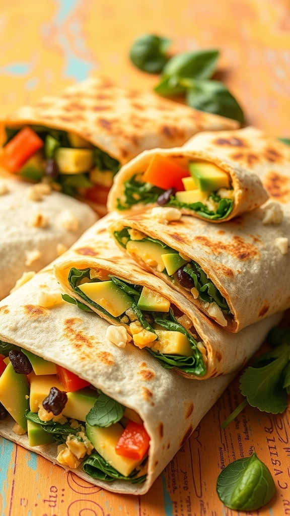 Vegan cheese wraps with mixed vegetables inside