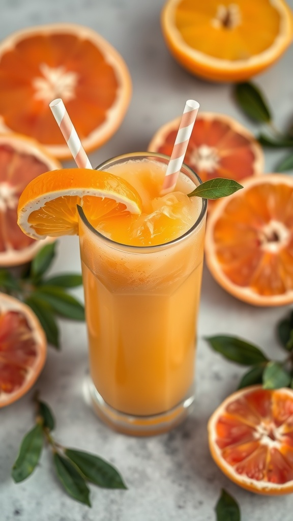 Zesty Citrus Sunshine smoothie with oranges and grapefruits